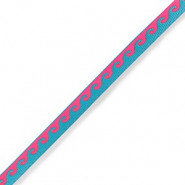 Schmuckband mit Tekst "Waves" Neon blue-pink